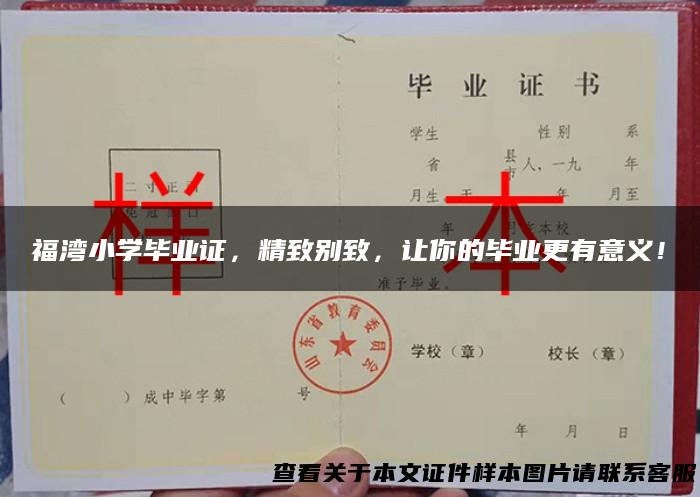 福湾小学毕业证，精致别致，让你的毕业更有意义！