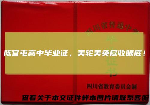 陈官屯高中毕业证，美轮美奂尽收眼底！