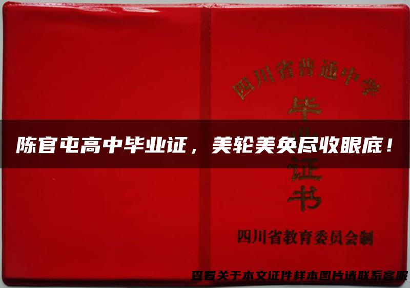 陈官屯高中毕业证，美轮美奂尽收眼底！