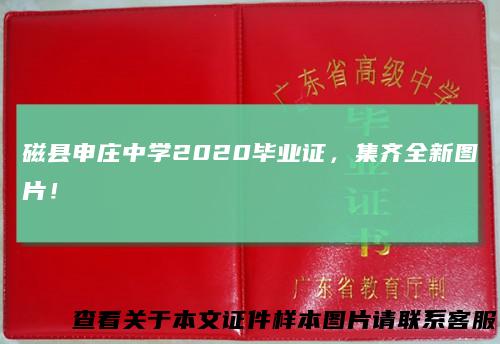 磁县申庄中学2020毕业证，集齐全新图片！