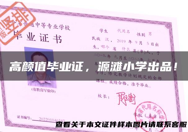 高颜值毕业证，源滩小学出品！