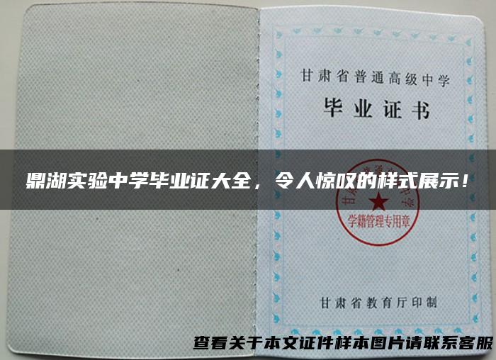 鼎湖实验中学毕业证大全，令人惊叹的样式展示！