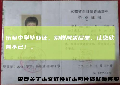 乐至中学毕业证，别样风采尽显，让您欣喜不已！。