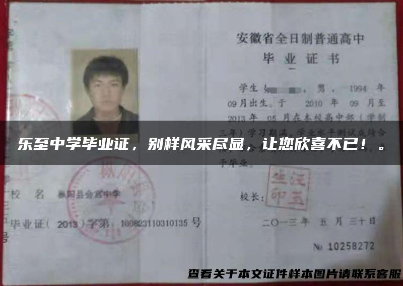 乐至中学毕业证，别样风采尽显，让您欣喜不已！。