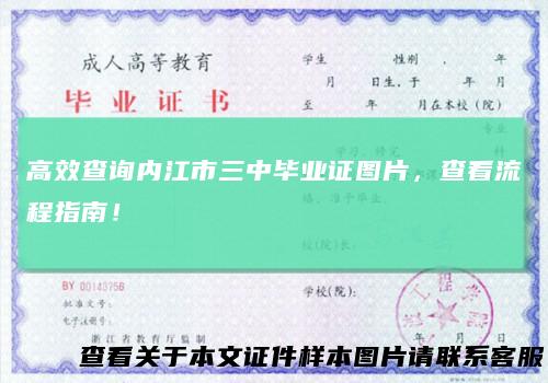 高效查询内江市三中毕业证图片，查看流程指南！