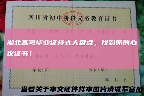 湖北高考毕业证样式大盘点，找到你的心仪证书！
