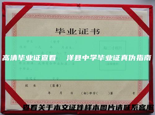高清毕业证查看 洋县中学毕业证真伪指南