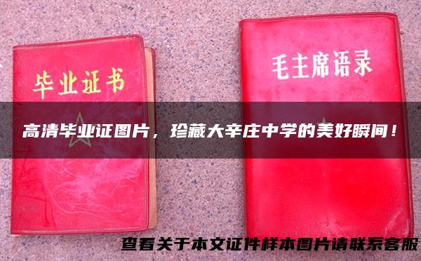 高清毕业证图片，珍藏大辛庄中学的美好瞬间！