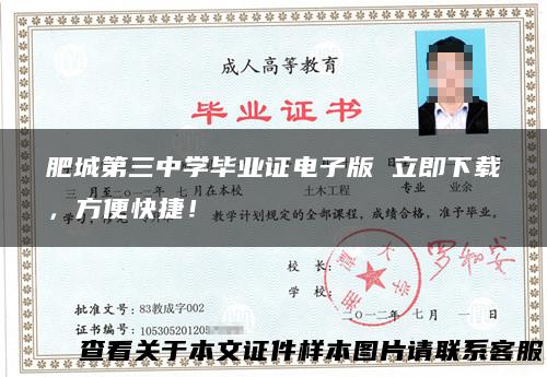 肥城第三中学毕业证电子版 立即下载，方便快捷！