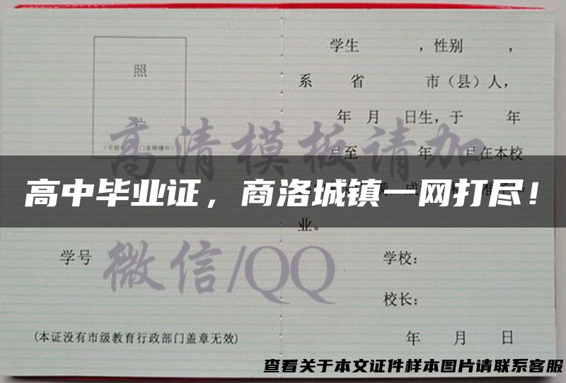 高中毕业证，商洛城镇一网打尽！