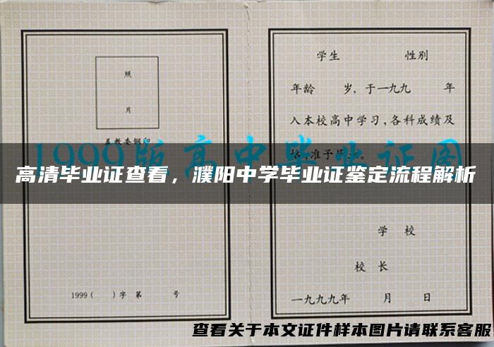 高清毕业证查看，濮阳中学毕业证鉴定流程解析