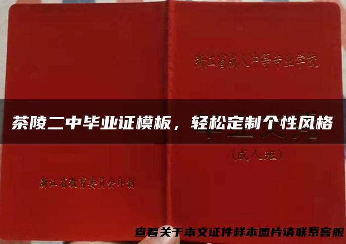 茶陵二中毕业证模板，轻松定制个性风格