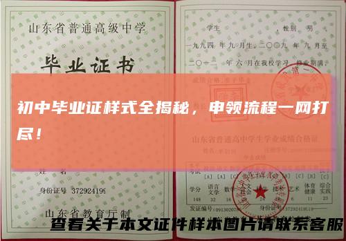 初中毕业证样式全揭秘，申领流程一网打尽！