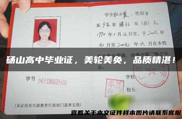 砀山高中毕业证，美轮美奂，品质精湛！