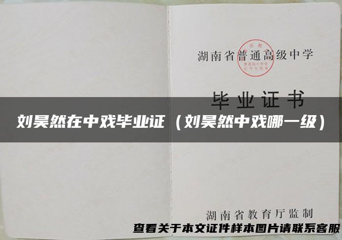 刘昊然在中戏毕业证（刘昊然中戏哪一级）