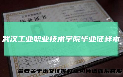 武汉工业职业技术学院毕业证样本