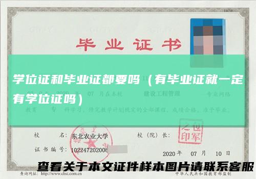 学位证和毕业证都要吗（有毕业证就一定有学位证吗）