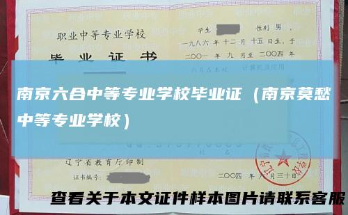 南京六合中等专业学校毕业证（南京莫愁中等专业学校）