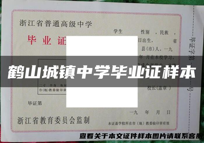 鹤山城镇中学毕业证样本