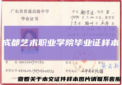 成都艺术职业学院毕业证样本