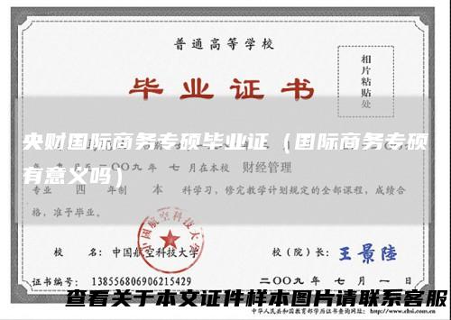 央财国际商务专硕毕业证（国际商务专硕有意义吗）