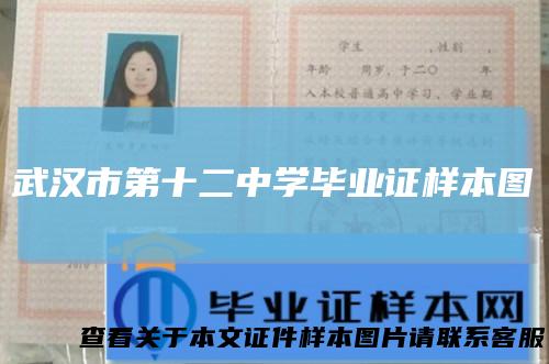 武汉市第十二中学毕业证样本图