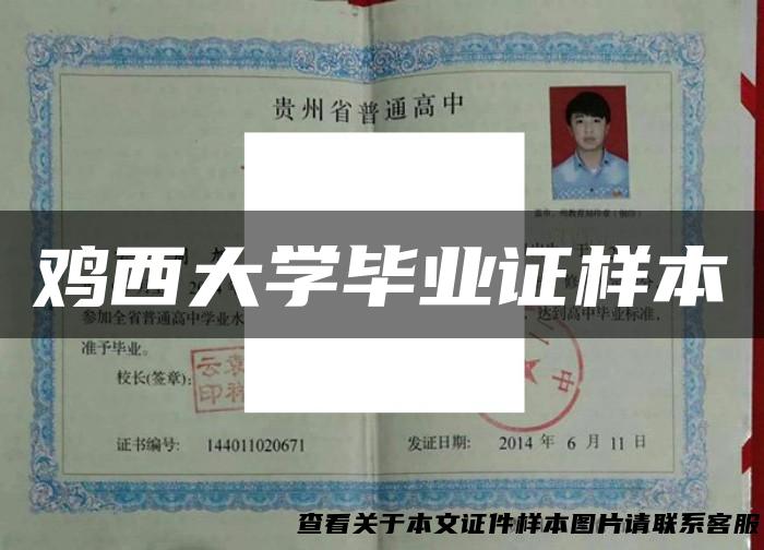 鸡西大学毕业证样本