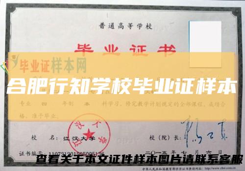 合肥行知学校毕业证样本