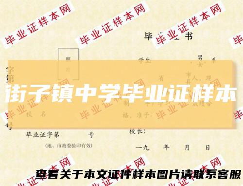 街子镇中学毕业证样本