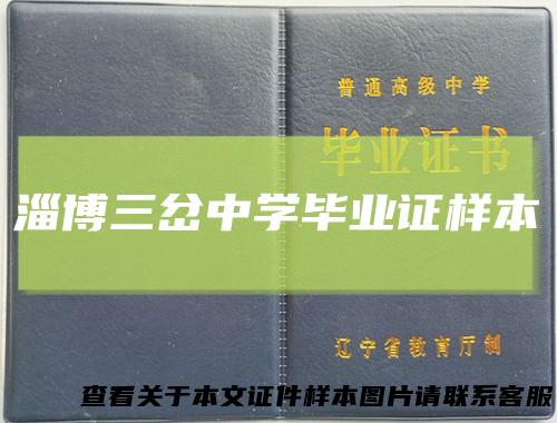淄博三岔中学毕业证样本