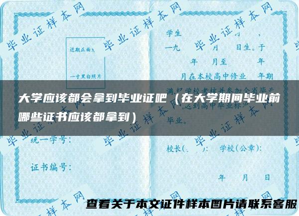 大学应该都会拿到毕业证吧（在大学期间毕业前哪些证书应该都拿到）