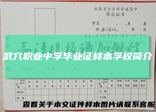 武穴职业中学毕业证样本学校简介