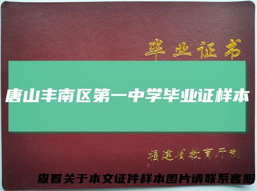 唐山丰南区第一中学毕业证样本