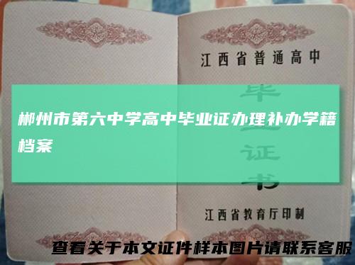 郴州市第六中学高中毕业证办理补办学籍档案