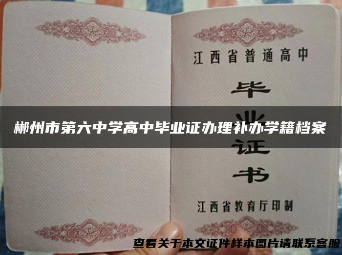 郴州市第六中学高中毕业证办理补办学籍档案