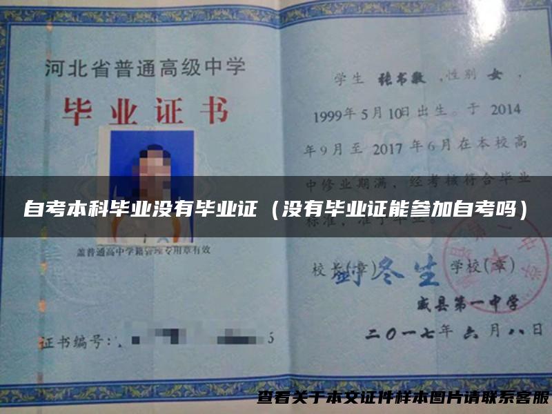 自考本科毕业没有毕业证（没有毕业证能参加自考吗）
