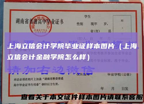 上海立信会计学院毕业证样本图片（上海立信会计金融学院怎么样）