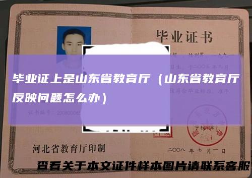 毕业证上是山东省教育厅（山东省教育厅反映问题怎么办）
