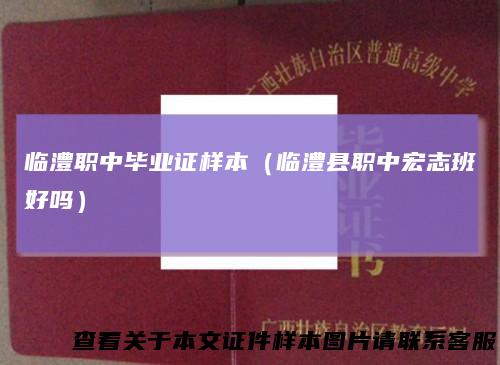 临澧职中毕业证样本(临澧县职中宏志班好吗)