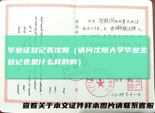 毕业证登记表沈阳(请问沈阳大学毕业生登记表是什么样的啊)