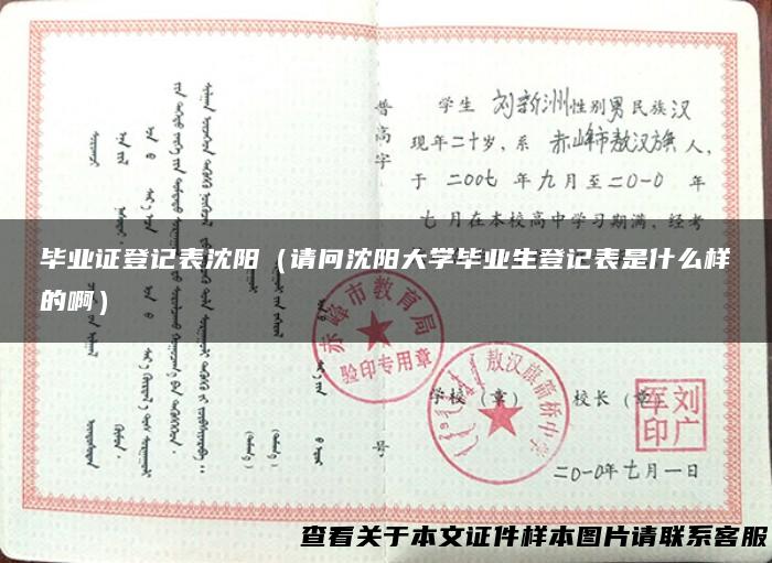 毕业证登记表沈阳（请问沈阳大学毕业生登记表是什么样的啊）