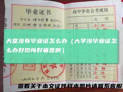 天堂没有毕业证怎么办（大学没毕业证怎么办好后悔好痛苦啊）