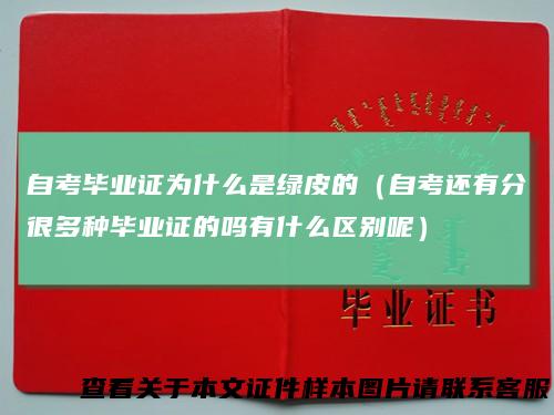 自考毕业证为什么是绿皮的（自考还有分很多种毕业证的吗有什么区别呢）
