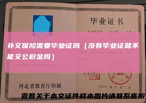 补交保险需要毕业证吗（没有毕业证就不能交公积金吗）