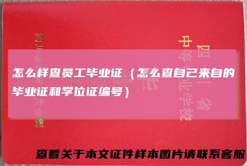 怎么样查员工毕业证（怎么查自己来自的毕业证和学位证编号）