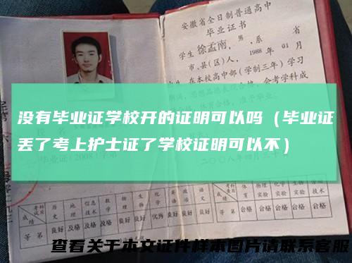 没有毕业证学校开的证明可以吗（毕业证丢了考上护士证了学校证明可以不）