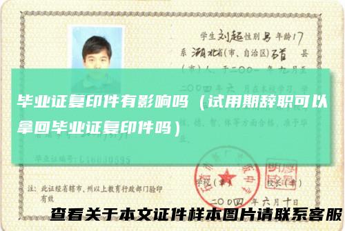 毕业证复印件有影响吗(试用期辞职可以拿回毕业证复印件吗)