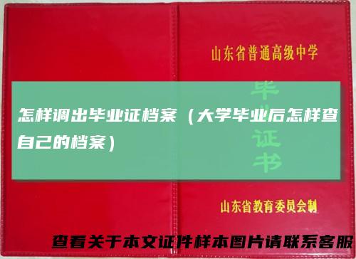 怎样调出毕业证档案(大学毕业后怎样查自己的档案)