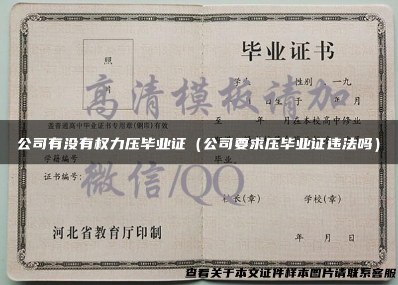 公司有没有权力压毕业证（公司要求压毕业证违法吗）