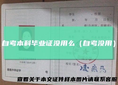 自考本科毕业证没用么(自考没用)